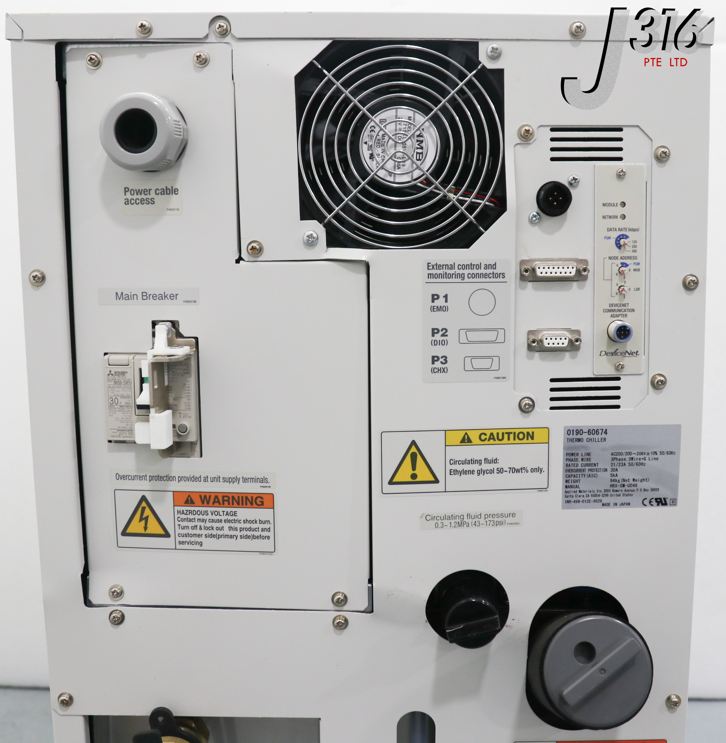 34726 APPLIED MATERIALS THERMO CHILLER, SMC INR-498-012E-X029
